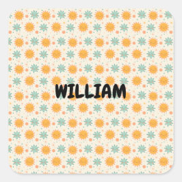 Speelse Boho Sun Vierkante Sticker