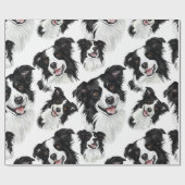 Speelse Border Collie inpakpapier (Vlak)