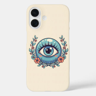 Speelse Boze Oog met Cartoon Dieren iPhone 16 Hoesje