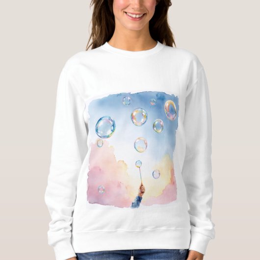 Speelse Bubbel Waterverf Shirt (Voorkant)