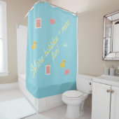 Speelse Bubble Fun Douchegordijn – "Meer Bubbels (In situ)