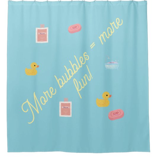 Speelse Bubble Fun Douchegordijn – "Meer Bubbels (Voorkant)