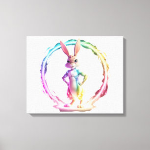 Speelse Bunny Bliss Canvas Afdruk
