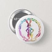 Speelse Bunny Bliss Ronde Button 5,7 Cm (Voorkant /achterkant)