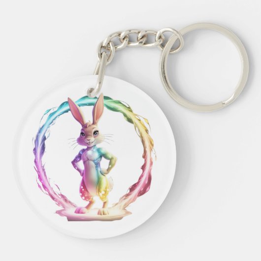 Speelse Bunny Bliss Sleutelhanger (Achterkant)