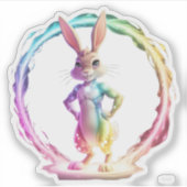 Speelse Bunny Bliss Sticker (Voorkant)