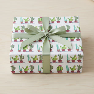 Speelse Cactus Art Wrapping Paper Cadeaupapier