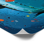 Speelse Cactus Karakter Rooster voor Kinderkamer D Poster (Hoek)