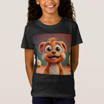 Speelse Cartoon Dier T-shirt voor Meisjes – Bright
