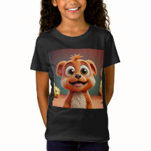 Speelse Cartoon Dier T-shirt voor Meisjes – Bright
