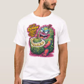Speelse Cartoon Durian Fruit Karakter T-shirt (Voorkant)
