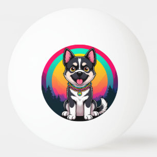 Speelse Cartoon Hond Pingpongballen