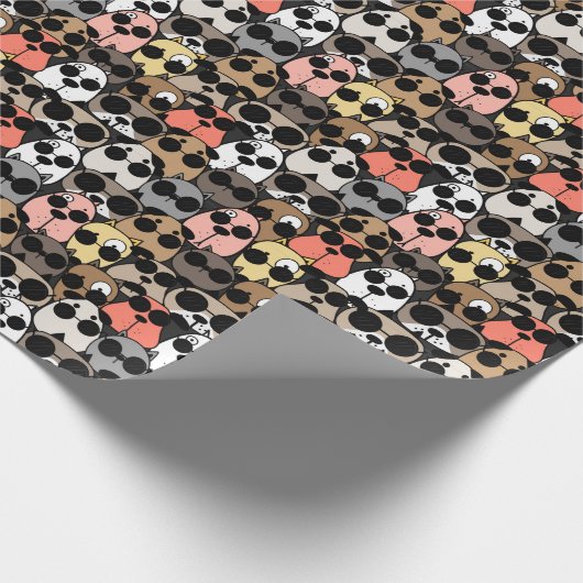 Speelse Cartoon Honden Cadeaupapier (Hoek)