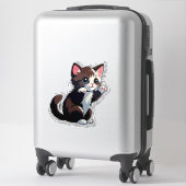 Speelse Cartoon Kitten Sticker (Koffer)