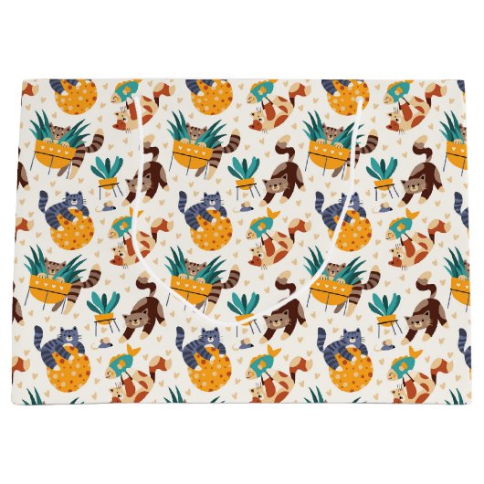 Speelse Cat Lover Design Groot Cadeauzakje (Voorkant)