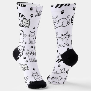 Speelse Cat Paw Print Crew Sokken