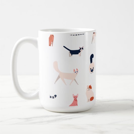 Speelse Cats Pattern – Schattigee Feline Lover Koffiemok (Links)