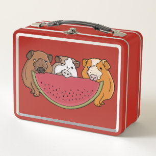 Speelse cavia's en watermeloen illustratie
