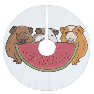 Speelse cavia's en watermeloen illustratie kerstboom rok