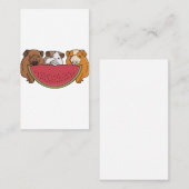 Speelse cavia's en watermeloen illustratie visitekaartje (Voorkant / Achterkant)