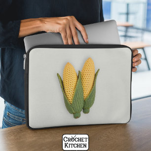 Speelse Chic Oma's Garden Modern Crochet Corn Laptop Sleeve