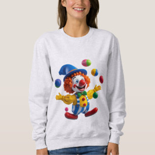 Speelse Clown die Springt met Felgekleurde Ballen Trui