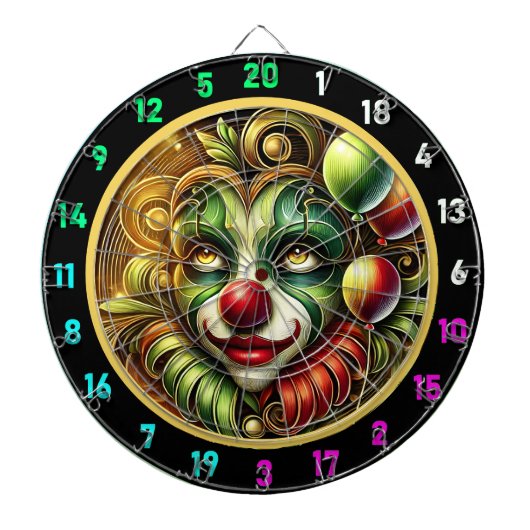 Speelse Clown met Ballonnen Dartbord voor Game Nig (Voorkant)