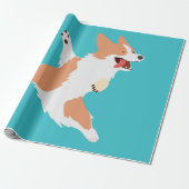 Speelse Corgi Cadeaupapier (Uitgerold)