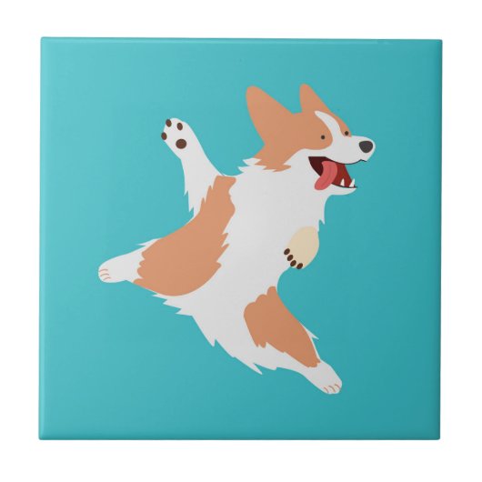 Speelse Corgi Tegeltje (Voorkant)