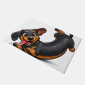 Speelse Dachshund Puppy Deurmat (Schuin)
