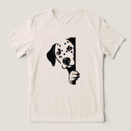 Speelse Dalmatische Hond Kijk Vrouwen Minimalistis Tri-Blend Shirt