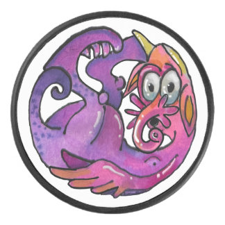 Speelse denkbeeldige wezens en monsters hockey puck