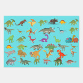 Speelse Dinosaurus Inpakpapier Vel (Voorkant 3)
