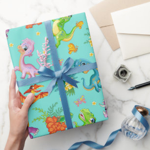 Speelse Dinosaurussen Cadeaupapier