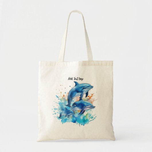 Speelse Dolfijnen Persoonlijk Tote Bag (Voorkant)