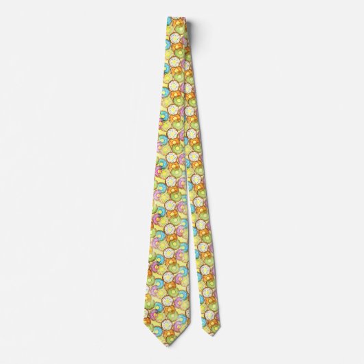 Speelse Donut Pattern Stropdas (Voorkant)