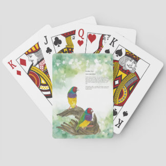 Speelse dramatische waterverf Gouldian Finch Pokerkaarten