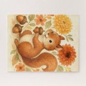 Speelse eekhoorn in de herfst legpuzzel (Horizontaal)
