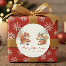 Speelse eekhoorns in het kerstelijke winterbos