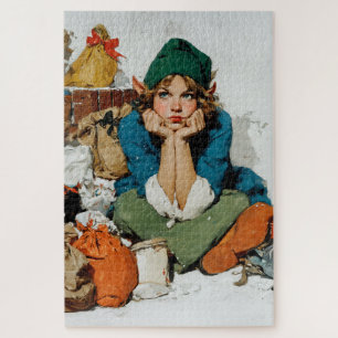 Speelse Elf Tussen Cadeautassen Legpuzzel