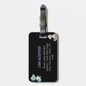 Speelse en schattige dinosaurus Gepersonaliseerd Bagagelabel (Achterkant verticaal)