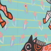 Speelse en speelse gestileerde zebra's behang (Zoom)