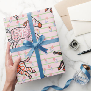 Speelse en speelse gestileerde zebra's cadeaupapier