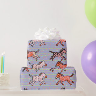 Speelse en speelse gestileerde zebra's cadeaupapier