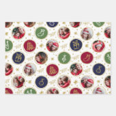 Speelse Familie Fotocollage Kerstmis Inpakpapier Vel (Voorkant 3)