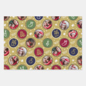 Speelse Familie Fotocollage Kerstmis Inpakpapier Vel (Voorkant 2)