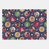 Speelse Familie Fotocollage Kerstmis Inpakpapier Vel (Voorkant)