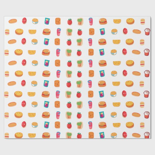 Speelse fast food verrukking cadeaupapier (Vlak)