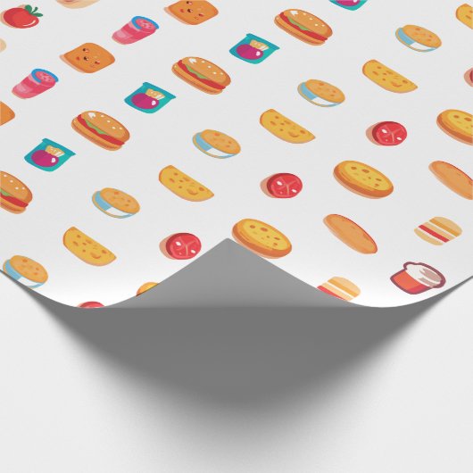 Speelse fast food verrukking cadeaupapier (Hoek)