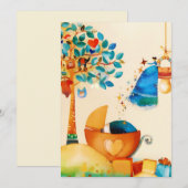 Speelse Fee Gefeliciteerd Nieuwgeboren Baby Aankondiging (Voorkant / Achterkant)